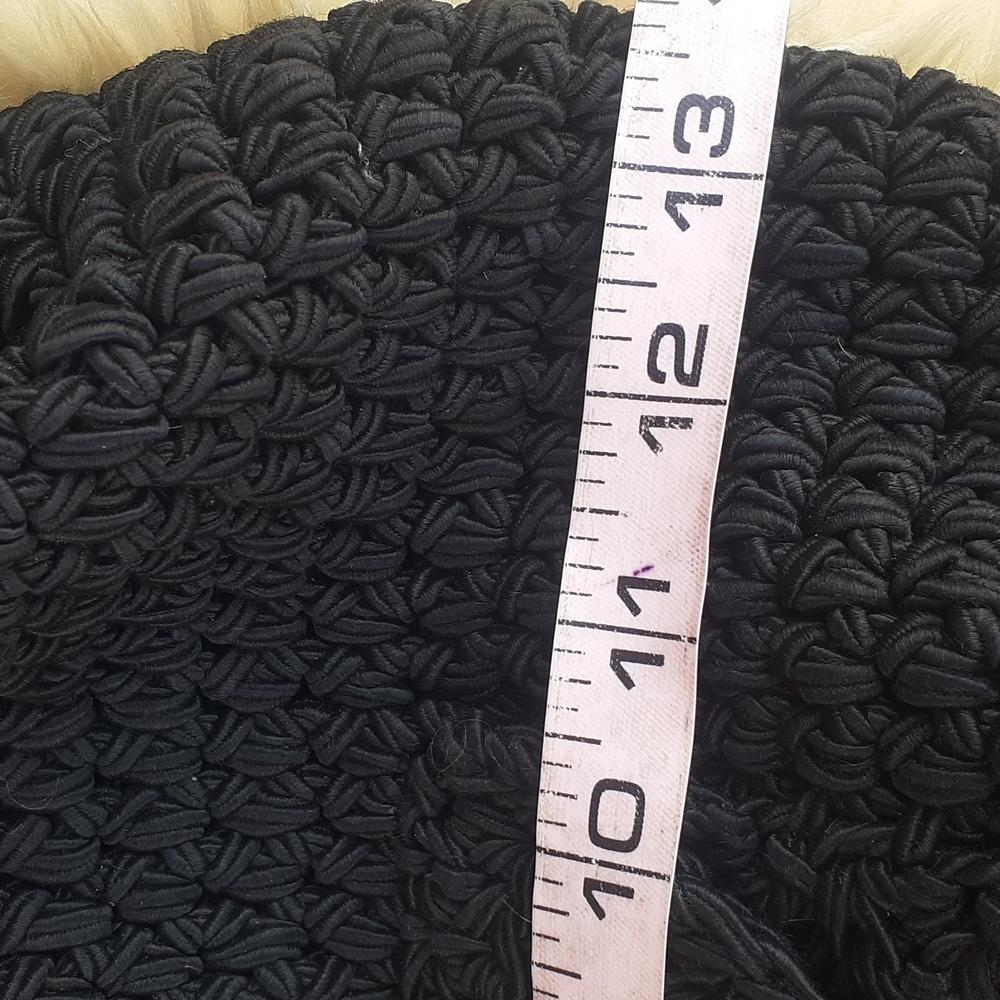 BOHO RODANA LTD black crochet knit backpack Purse Bag - Picture 11 of 13